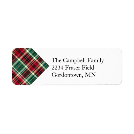 Scottish Plaid Return Address Label (Voorkant)