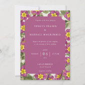 Scottish Primrose Botanical Pattern Invitation Kaart (Voorkant)