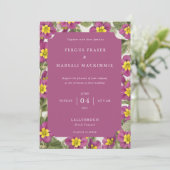 Scottish Primrose Botanical Pattern Invitation Kaart (Staand voorkant)