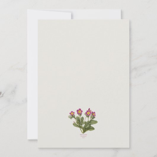 Scottish Primrose Botanical Pattern Invitation Kaart (Achterkant)