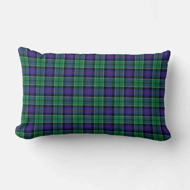 Scottish Pset (Bright Blue en Green Leslie Clan) Kussen (Voorkant)