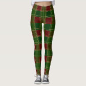 Scottish Pset Clan Green Red Tartan Leggings (Voorkant)