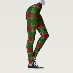 Scottish Pset Clan Green Red Tartan Leggings