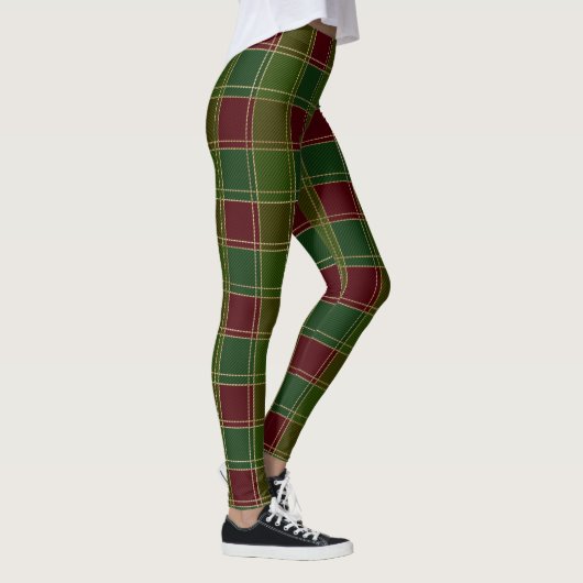 Scottish Pset Clan Green Red Tartan Leggings (Rechts)