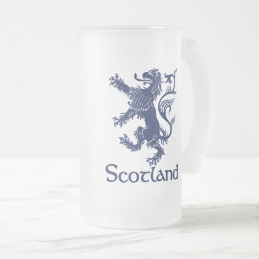 Scottish Rampant Lion Navy Blue Matglas Bierpul (Voorkant rechts)