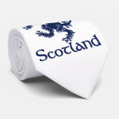 Scottish Rampant Lion Navy Blue Stropdas (Opgerold)