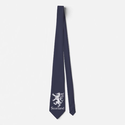 Scottish Rampant Lion Navy Blue Stropdas (Voorkant)
