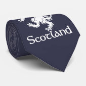 Scottish Rampant Lion Navy Blue Stropdas (Opgerold)