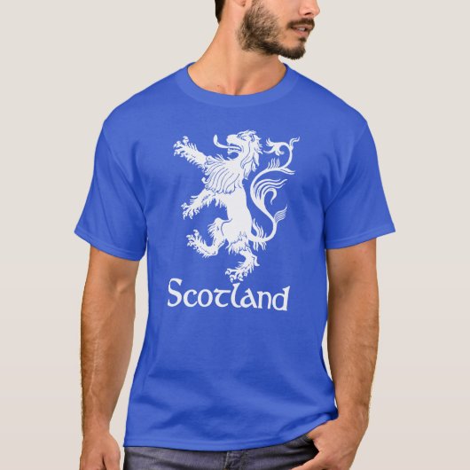 Scottish Rampant Lion Navy Blue T-shirt (Voorkant)