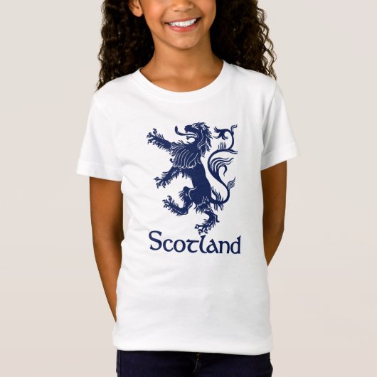 Scottish Rampant Lion Navy Blue T-shirt (Voorkant)