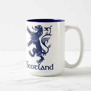 Scottish Rampant Lion Navy Blue Tweekleurige Koffiemok