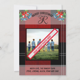 Scottish Ramsay Clan's Red Black Tartan Xmas Kaart