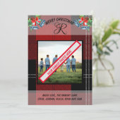 Scottish Ramsay Clan's Red Black Tartan Xmas Kaart (Staand voorkant)