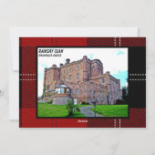 Scottish Ramsay Clan's Red Black Tartan Xmas Kaart (Achterkant)