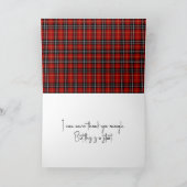 Scottish Red Black Tartan Plaid Kaart (Binnen)