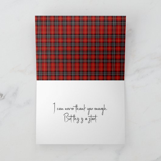 Scottish Red Black Tartan Plaid Kaart (Binnen)