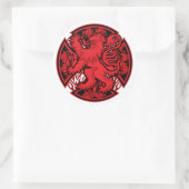 Scottish Red Lion Cross Ronde Sticker (Tas)