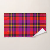 Scottish Red Paars Oranje Tartan Pset Pattern Bad Handdoek (Handdoek)