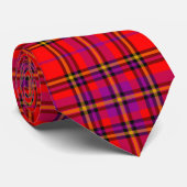Scottish Red Paars Oranje Tartan Pset Pattern Stropdas (Opgerold)