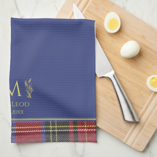 Scottish Red Tartan Gepersonaliseerd aangepaste na Theedoek (Quarter Fold)