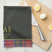 Scottish Red Tartan Gepersonaliseerde Aangepaste N Theedoek (Quarter Fold)