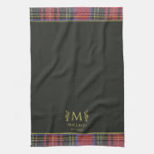 Scottish Red Tartan Gepersonaliseerde Aangepaste N Theedoek (Verticaal)