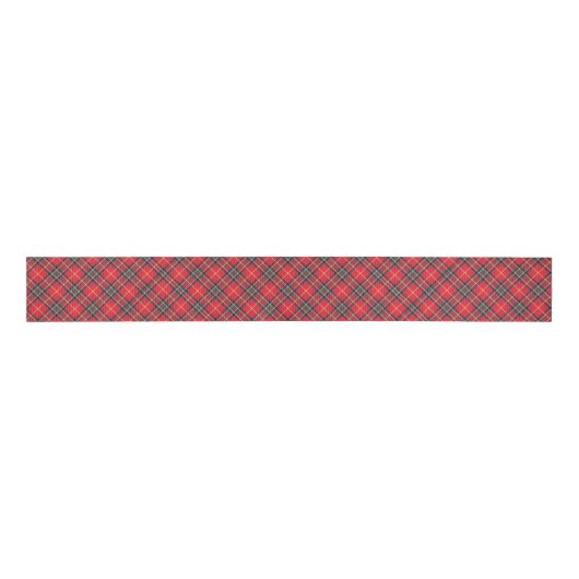 Scottish Red Tartan Pset Celtic Pattern Grosgrain Lint (Voorkant)