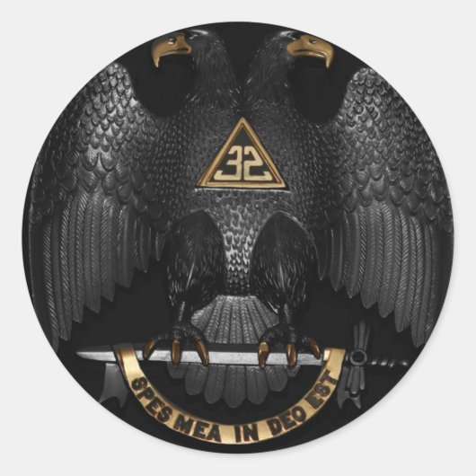 Scottish Rite 32 Degree Mason Eagle Ronde Sticker (Voorkant)