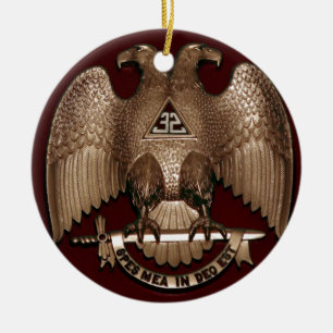 Scottish Rite 32 graden Mason Double Eagle Red Keramisch Ornament
