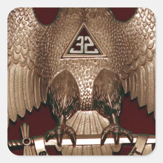 Scottish Rite 32 graden Mason Double Eagle Red Vierkante Sticker (Voorkant)