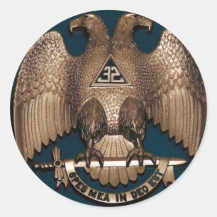 Scottish Rite Blauwgroen 32 graden Ronde Sticker