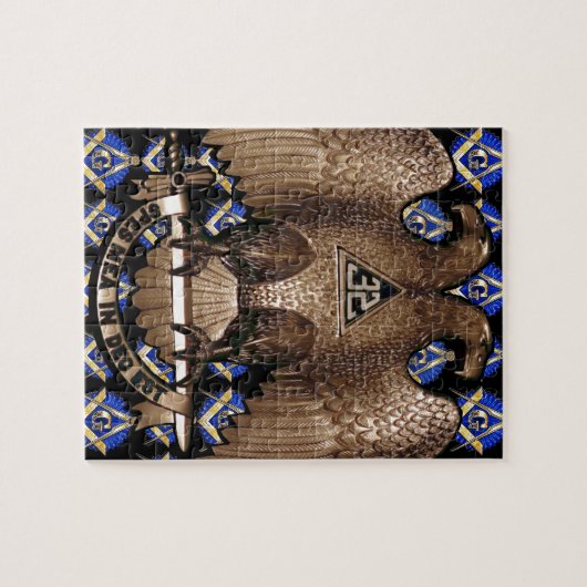 Scottish Rite Square & Compass Black Legpuzzel (Horizontaal)