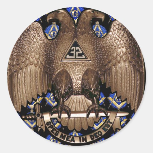 Scottish Rite Square & Compass Black Ronde Sticker (Voorkant)