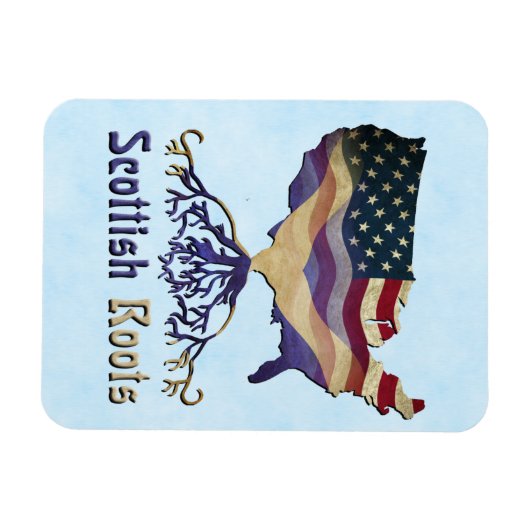 Scottish Roots, American Map Flexi Magnet Magneet (Horizontaal)