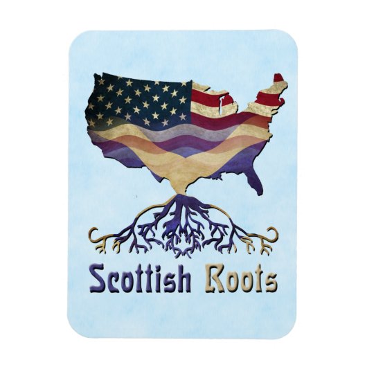 Scottish Roots, American Map Flexi Magnet Magneet (Verticaal)