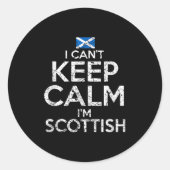 Scottish Roots Scotland Scots Can't Keep Calm Funn Ronde Sticker (Voorkant)