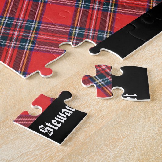 Scottish Royal Stewart Clan Tartan Jigzaag Puzzle Legpuzzel (Zijkant)