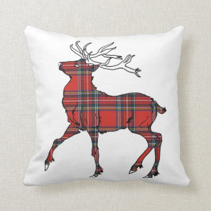 Scottish (Royal Stewart) Tartan Stag Cushion Kussen
