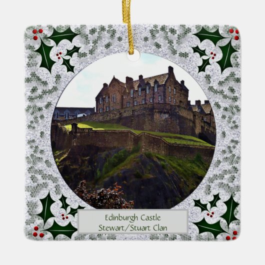 Scottish Royal Stuart Clan Edinburgh Castle Xmas Keramisch Ornament (Voorkant)