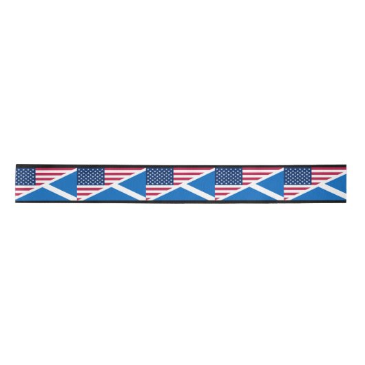 Scottish Saltire en American Flag Ribbon Satijnen Lint (Voorkant)