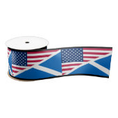 Scottish Saltire en American Flag Ribbon Satijnen Lint (Spoel)
