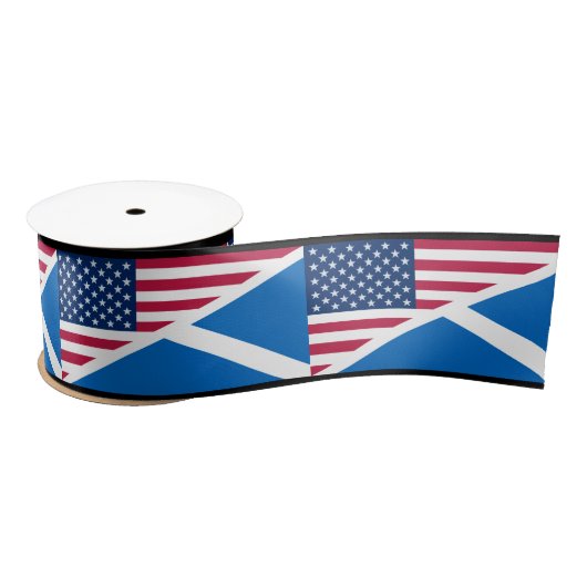 Scottish Saltire en American Flag Ribbon Satijnen Lint (Spoel)