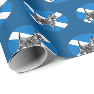 Scottish Scottie Dog met vlag van Schotland Cadeaupapier