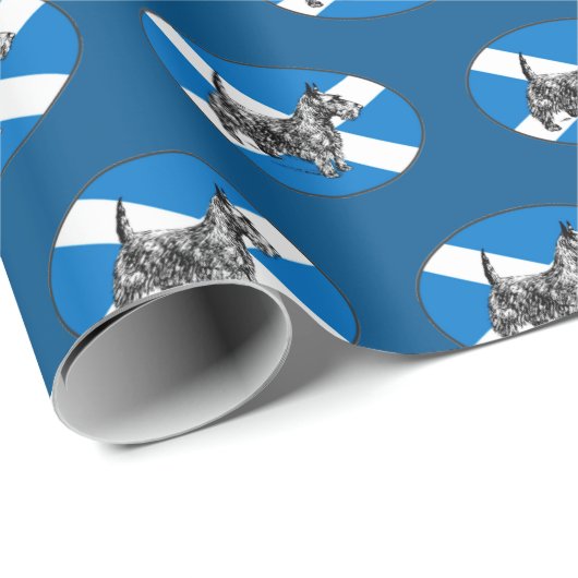 Scottish Scottie Dog met vlag van Schotland Cadeaupapier (Rol Hoek)