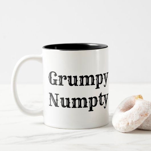 Scottish Slang, Grumpy Numpty Tweekleurige Koffiemok (Met donut)