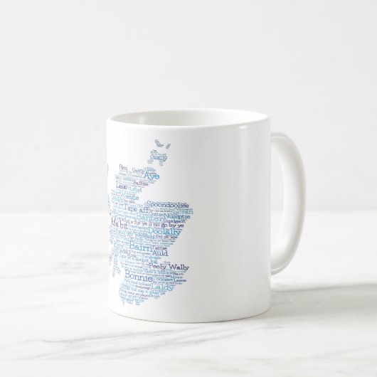 Scottish Slang Word Map Coffee Mok (Voorkant rechts)