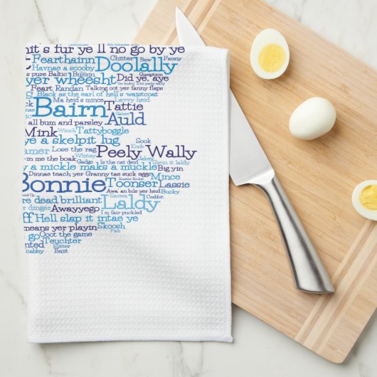 Scottish Slang Word Map Kitchen Towel Theedoek (Quarter Fold)