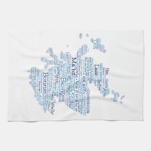 Scottish Slang Word Map Kitchen Towel Theedoek (Horizontaal)