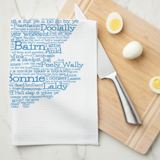 Scottish Slang Word Map Kitchen Towel Theedoek (Quarter Fold)