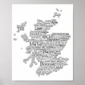 Scottish Slang Word Map Poster (Voorkant)